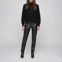 Marc Aurel Diese Slim Fit Hose aus weichem Faux Leather überz schwarz Lederhose
