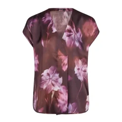 Marc Aurel Dieses Top mit Blumenprint aus fließendem Viskose- lila Bluse