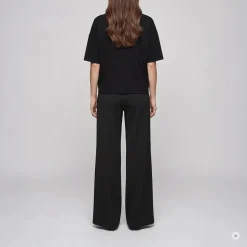 Marc Aurel Diese Wild-Leg-Hose in moderner Matrosenoptik verb schwarz Stoffhose