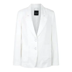 Marc Cain Blazer aus Baumwoll-Leinenmix weiß Blazer