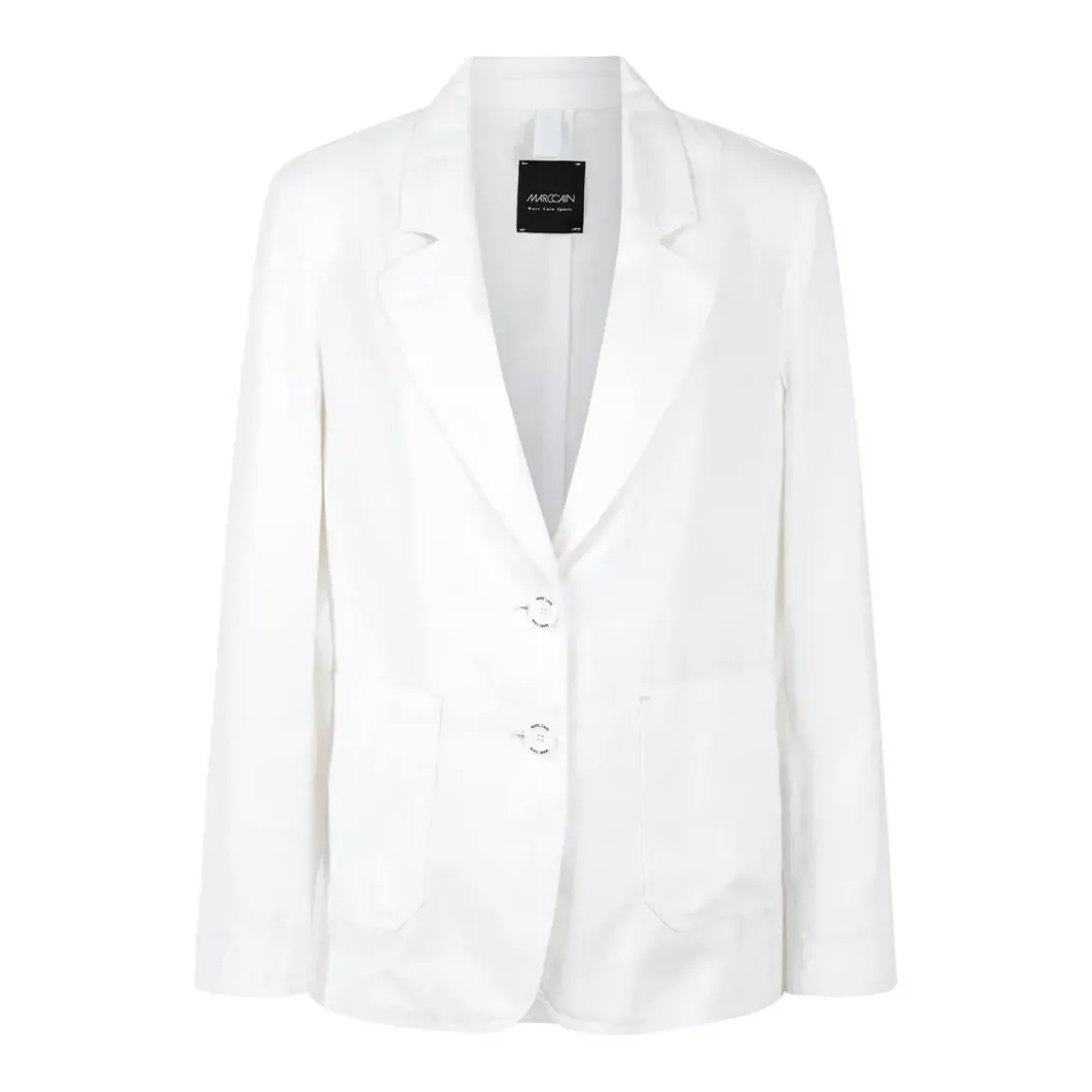 Marc Cain Blazer aus Baumwoll-Leinenmix weiß Blazer