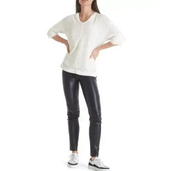 Marc Cain Blusenshirt aus Baumwoll-Mix Weiß Bluse