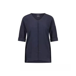 Marc Cain Blusenshirt aus Baumwoll-Mix Dunkelblau Bluse