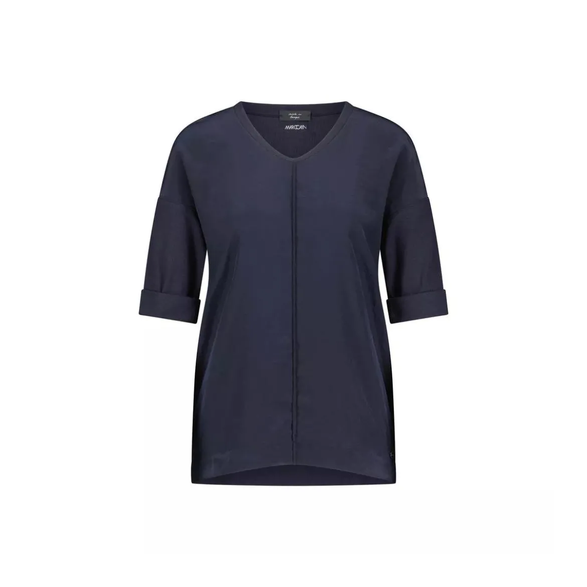 Marc Cain Blusenshirt aus Baumwoll-Mix Dunkelblau Bluse