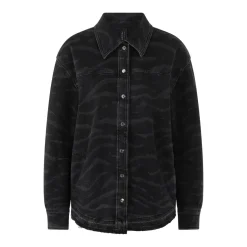 Marc Cain Denim Bluse mit Animalprint grau Jeanshemd