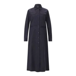 Marc Cain Maxikleid aus Cord dunkelblau Minikleid
