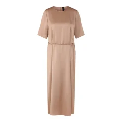 Marc Cain Midikleid aus Satin Hellbraun Midikleid