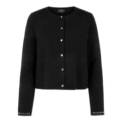 Marc Cain Strickjacke mit Nieten schwarz Weste