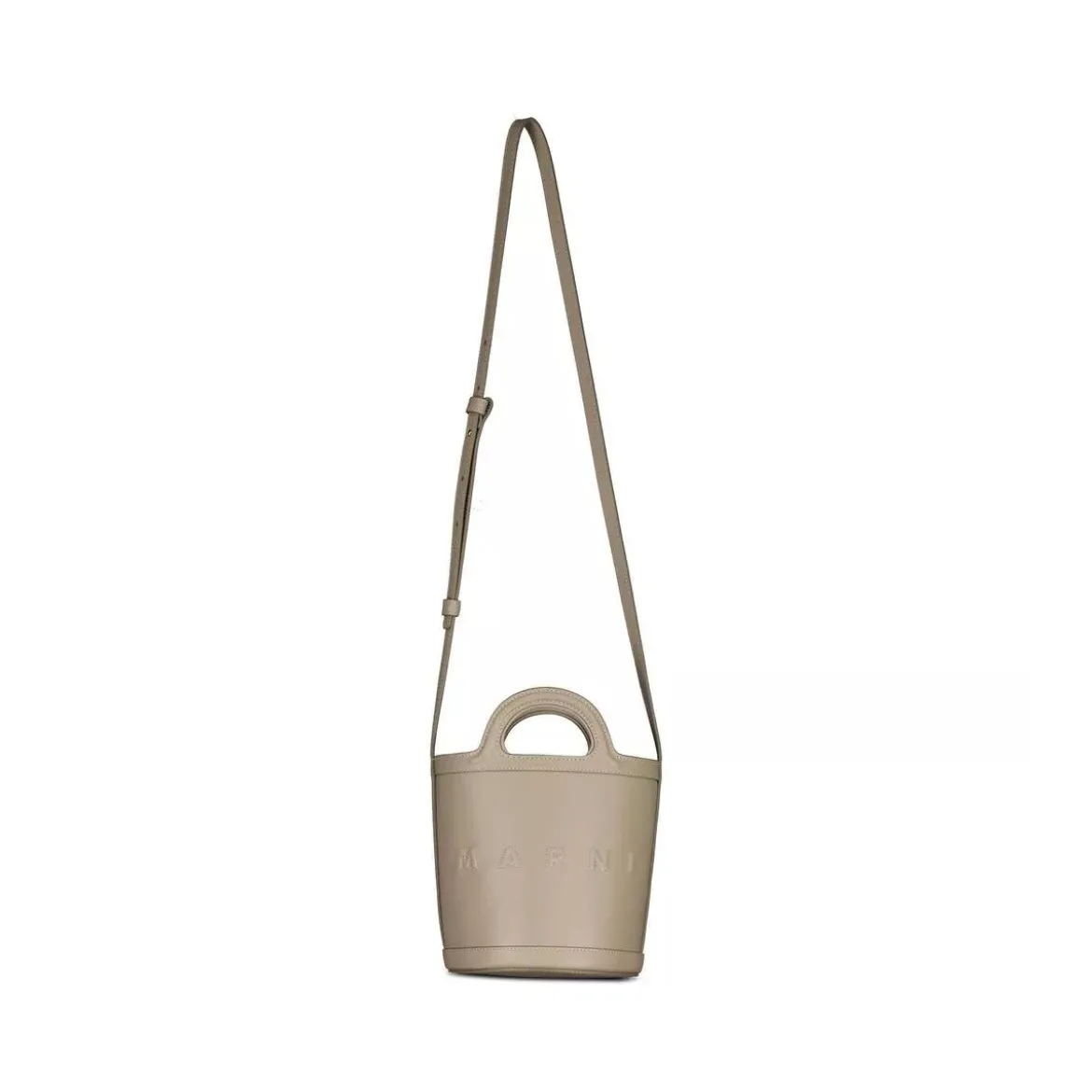Marni Beuteltasche aus Leder mit Logo Braun Crossbody Bag