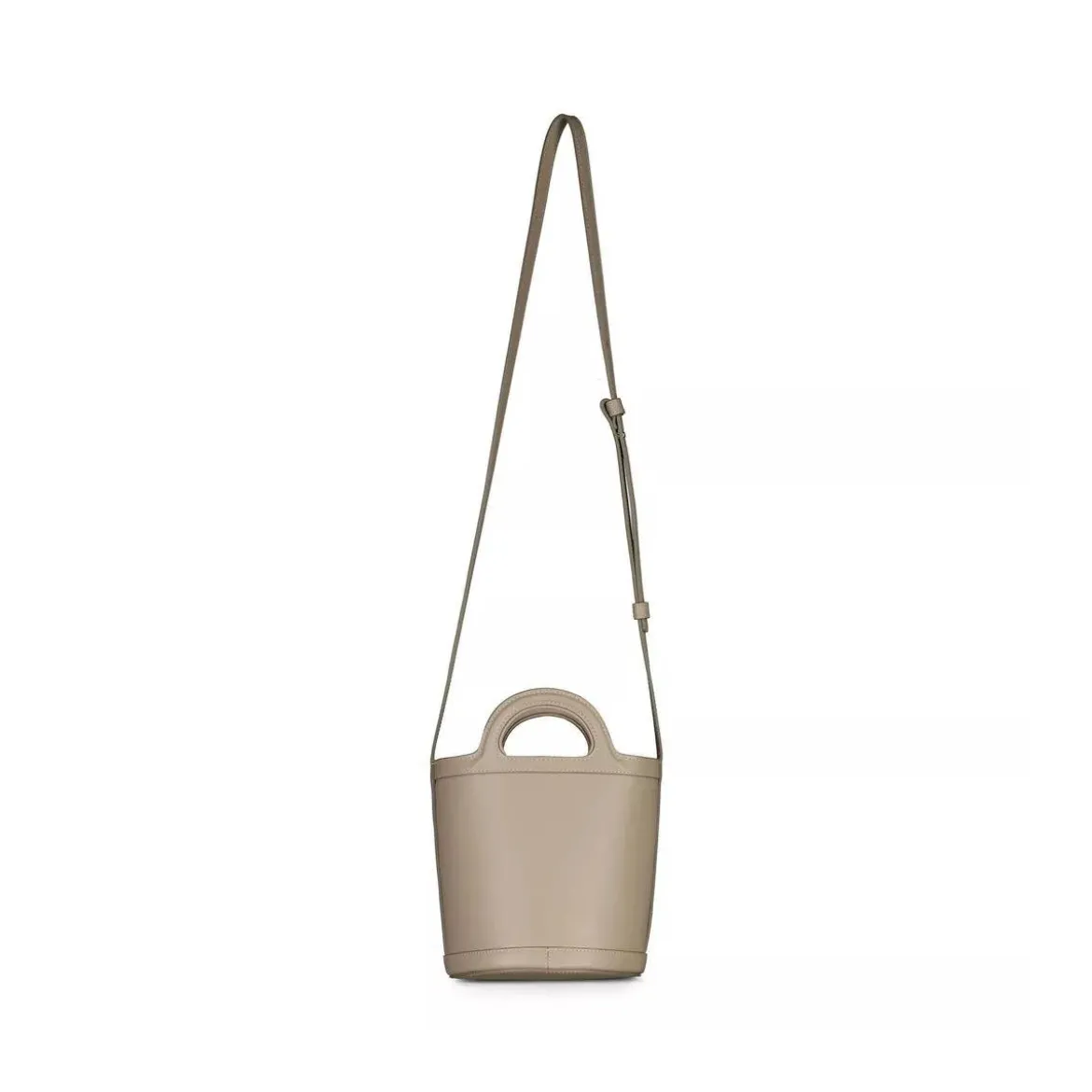 Marni Beuteltasche aus Leder mit Logo Braun Crossbody Bag