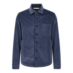 Maurizio Baldassari Hemdjacke aus Cord mit Kaschmir blau Übergangsjacke