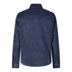 Maurizio Baldassari Hemdjacke aus Cord mit Kaschmir blau Übergangsjacke