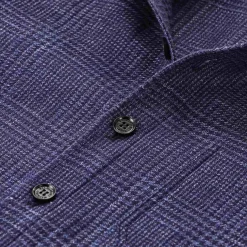 Maurizio Baldassari Overshirt mit Schurwolle und Leinen blau Hemd