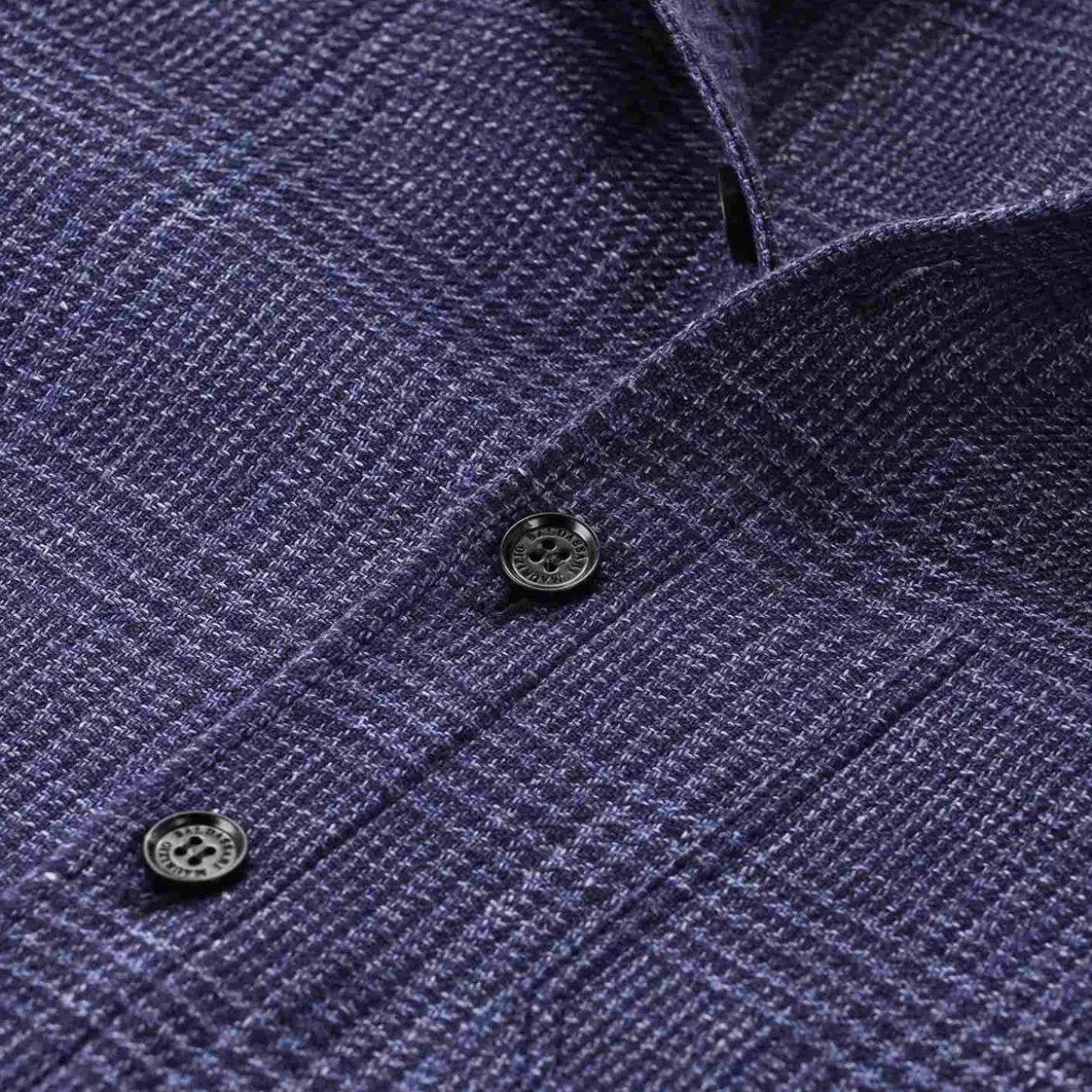 Maurizio Baldassari Overshirt mit Schurwolle und Leinen blau Hemd
