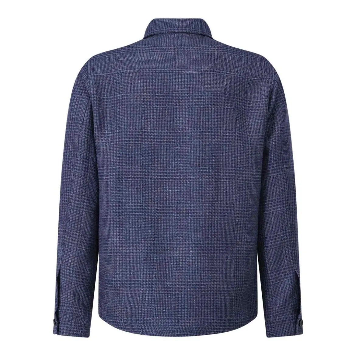 Maurizio Baldassari Overshirt mit Schurwolle und Leinen blau Hemd