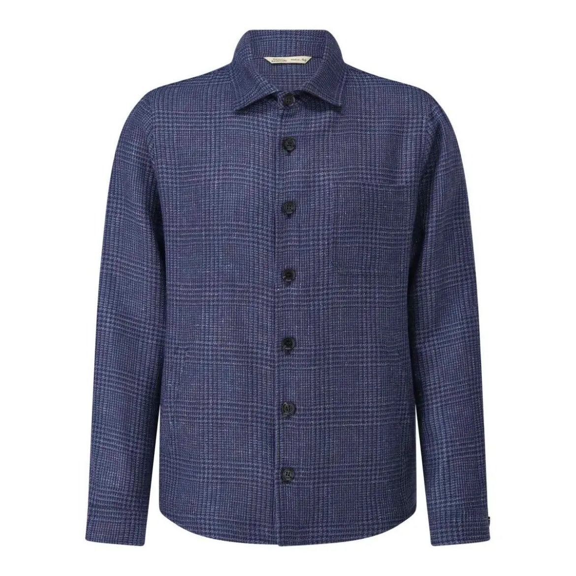 Maurizio Baldassari Overshirt mit Schurwolle und Leinen blau Hemd