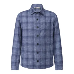 Maurizio Baldassari Overshirt mit Schurwolle blau Hemd
