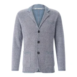 Maurizio Baldassari Strickjacke mit Seide blau Anzugjacke
