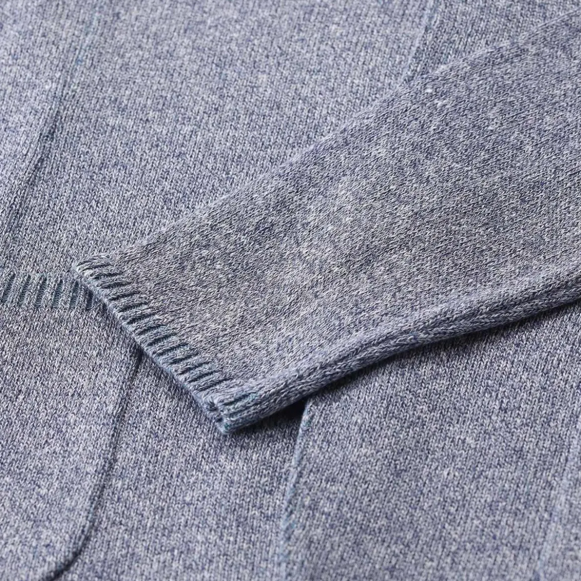 Maurizio Baldassari Strickjacke mit Seide blau Anzugjacke