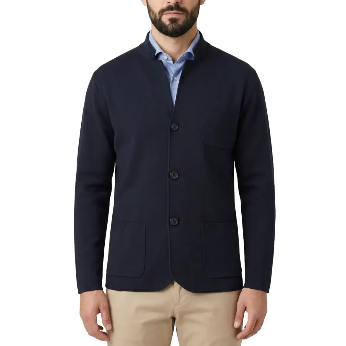 Maurizio Baldassari Strickjacke aus Baumwollmix blau Strickjacke