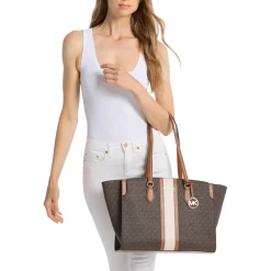 MICHAEL Michael Kors Becca Lg Ew Tote Brn/Acorn Shopper