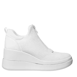 MICHAEL Michael Kors Emmy Wedge Zip Slip On Optic White Low-Top-Sneaker