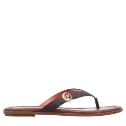 MICHAEL Michael Kors Erin Thong Sandal Brown Flip Flops