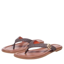 MICHAEL Michael Kors Erin Thong Sandal Brown Flip Flops