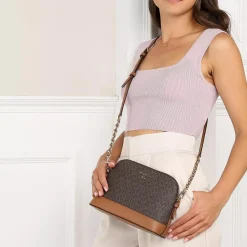 MICHAEL Michael Kors Jet Set Charm Large Dome Crossbody Brown Acorn Crossbody Bag