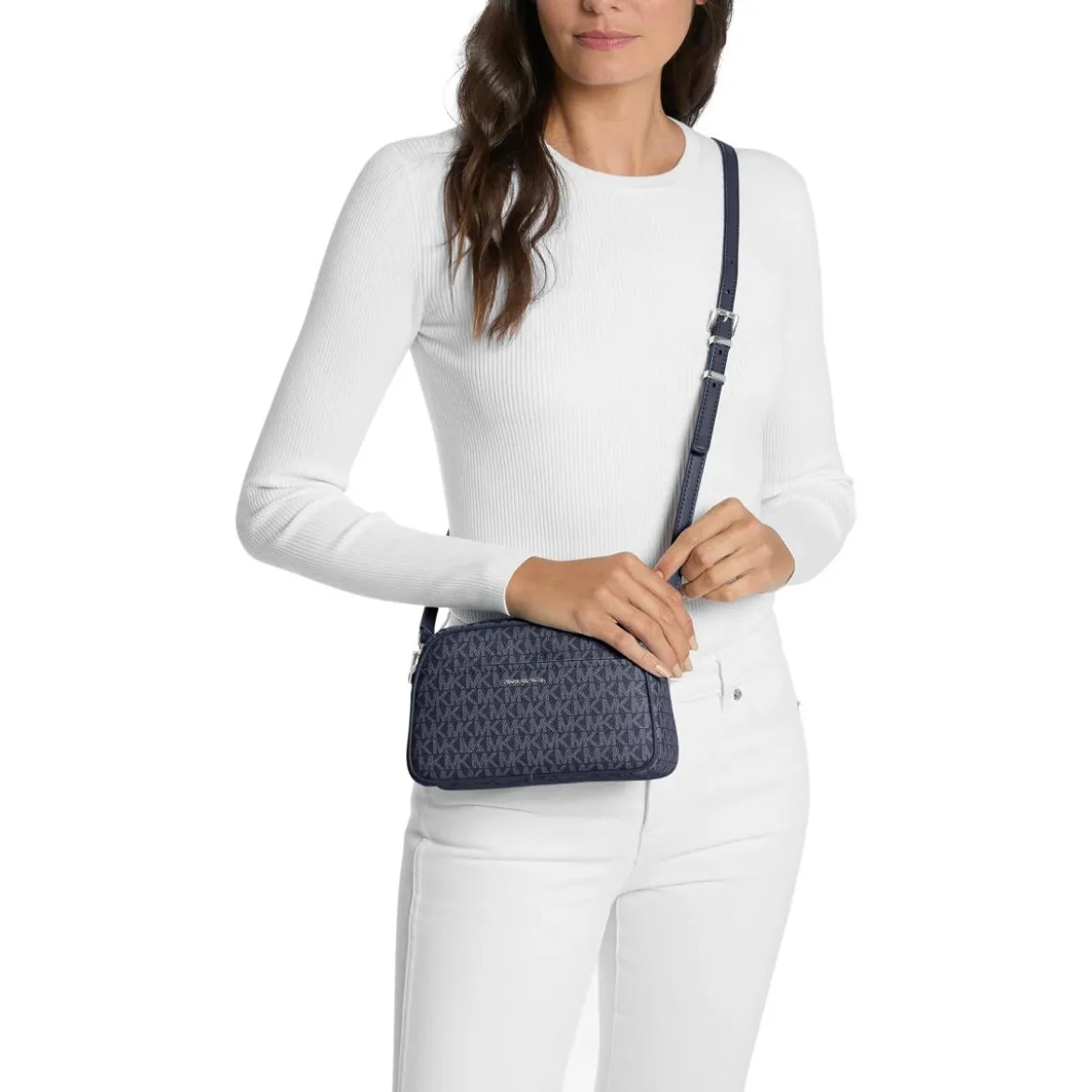 MICHAEL Michael Kors Jet Set Sm Camera Xbody Dress Blues Crossbody Bag