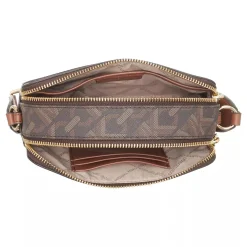 MICHAEL Michael Kors Jet Set Small Double Zip Camra Chain Xbody Brown Luggage Crossbody Bag