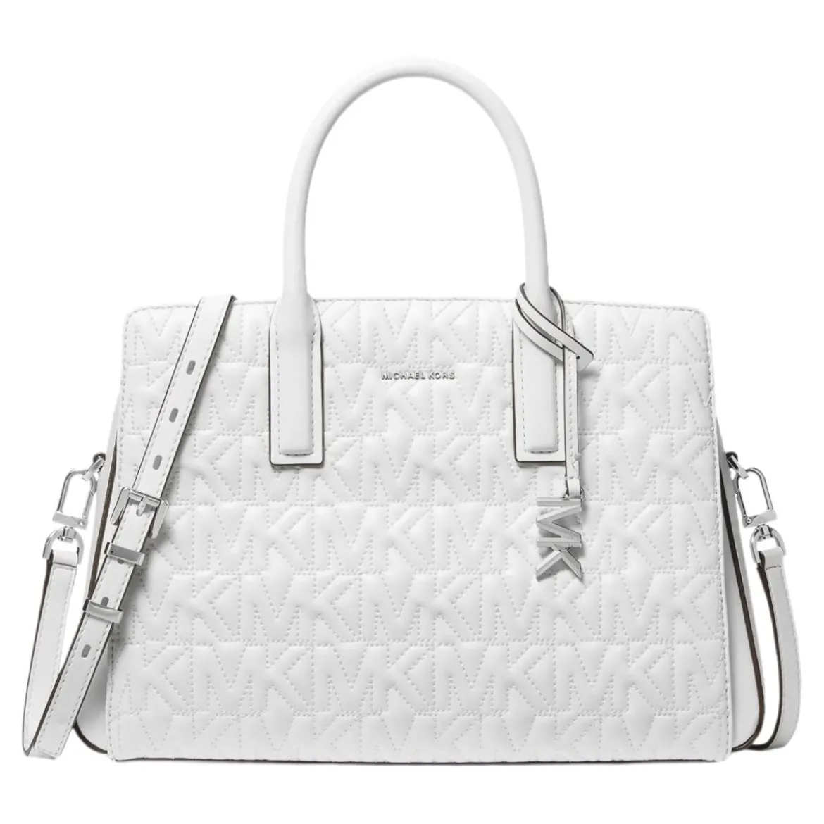 MICHAEL Michael Kors Laila Md Satchel Optic White Satchel