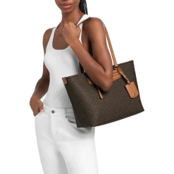 MICHAEL Michael Kors Md Ew Tz Tote Brn/acorn Shopper