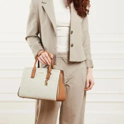 MICHAEL Michael Kors Michael Kors Laila Md Satchel Vanilla/acrn Tote