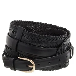 MICHAEL Michael Kors 85Mm Braided Waist Belt Set Black Taillengürtel