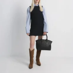 MICHAEL Michael Kors Murphy Lg Ew Dome Satchel Black Satchel