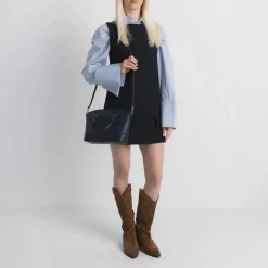 MICHAEL Michael Kors Murphy Md Ew Dome Satchel Dress Blues Satchel