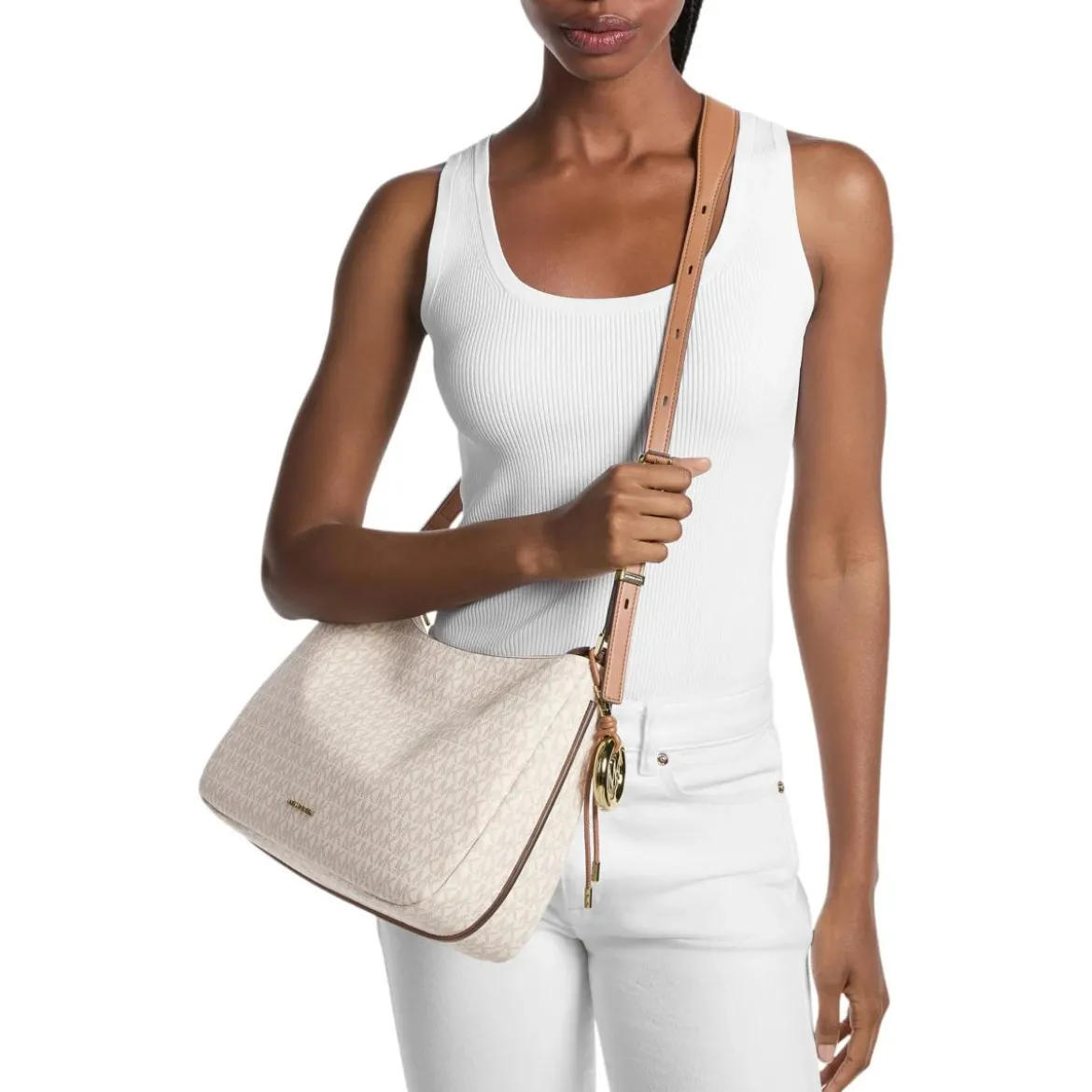 MICHAEL Michael Kors Nolita Md Tz Conv Shldr Vanilla/Acrn Schultertasche