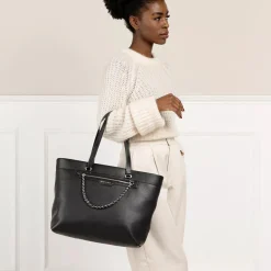 MICHAEL Michael Kors Slater Large Top-Zip Tote Black Shopper