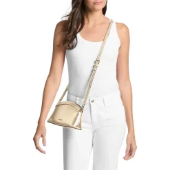 MICHAEL Michael Kors Sm Dome Chn Clutch Xbody Pale Gold Clutch