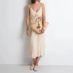 MICHAEL Michael Kors Sm Fan Tote Nat/peanut Korbtasche