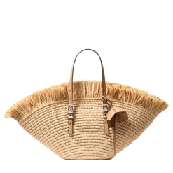 MICHAEL Michael Kors Sm Fan Tote Nat/peanut Korbtasche
