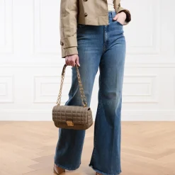 MICHAEL Michael Kors Tribeca Lg Conv Chain Shldr Birch Crossbody Bag