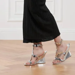 Missoni M09 Ponza Mirror Silver Riemchensandalen