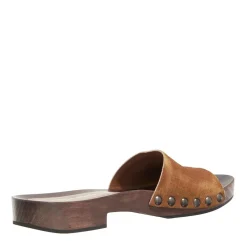 Miu Miu Suede Clog Cannella Slides