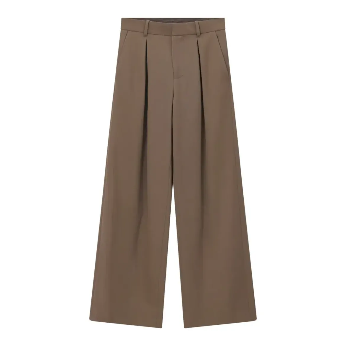 MM6 Maison Margiela Weite Hose mit Bundfalten braun Stoffhose