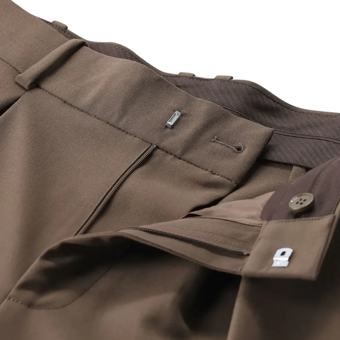 MM6 Maison Margiela Weite Hose mit Bundfalten braun Stoffhose