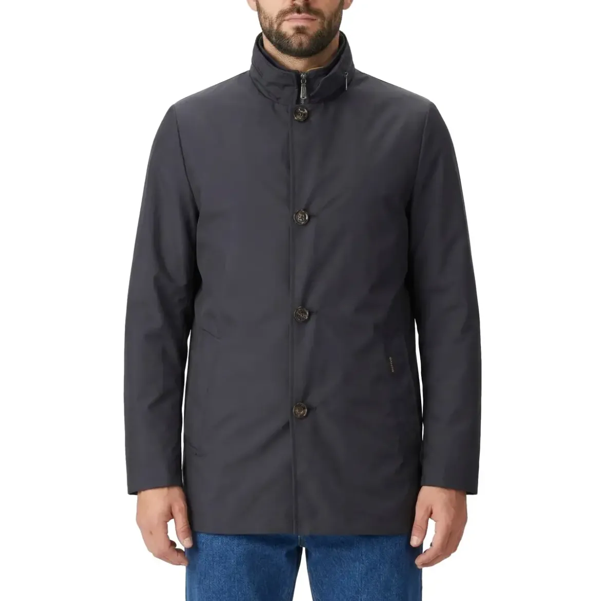 Moorer Jacke aus Materialmix blau Übergangsjacke