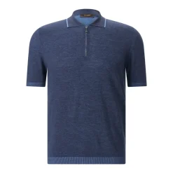 Moorer Poloshirt aus Baumwolle blau Poloshirt