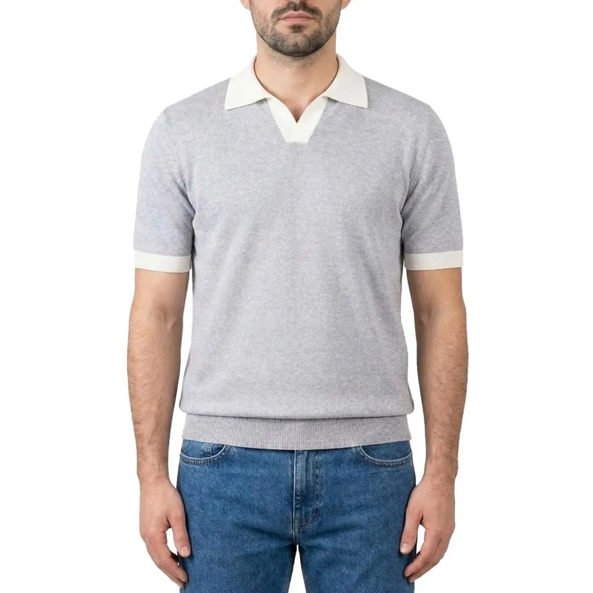 Moorer Poloshirt Jethro aus Baumwolle blau Poloshirt